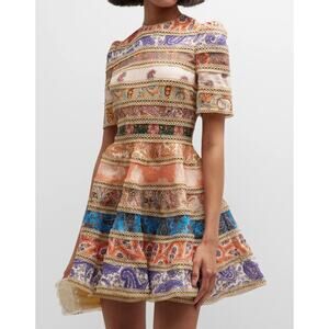 Beulah Mini Dress Striped Paisley Patchwork Small